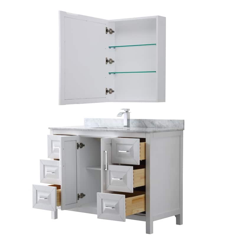 Wyndham Collection Daria 48" Free Standing Single Vanity Set with MDF