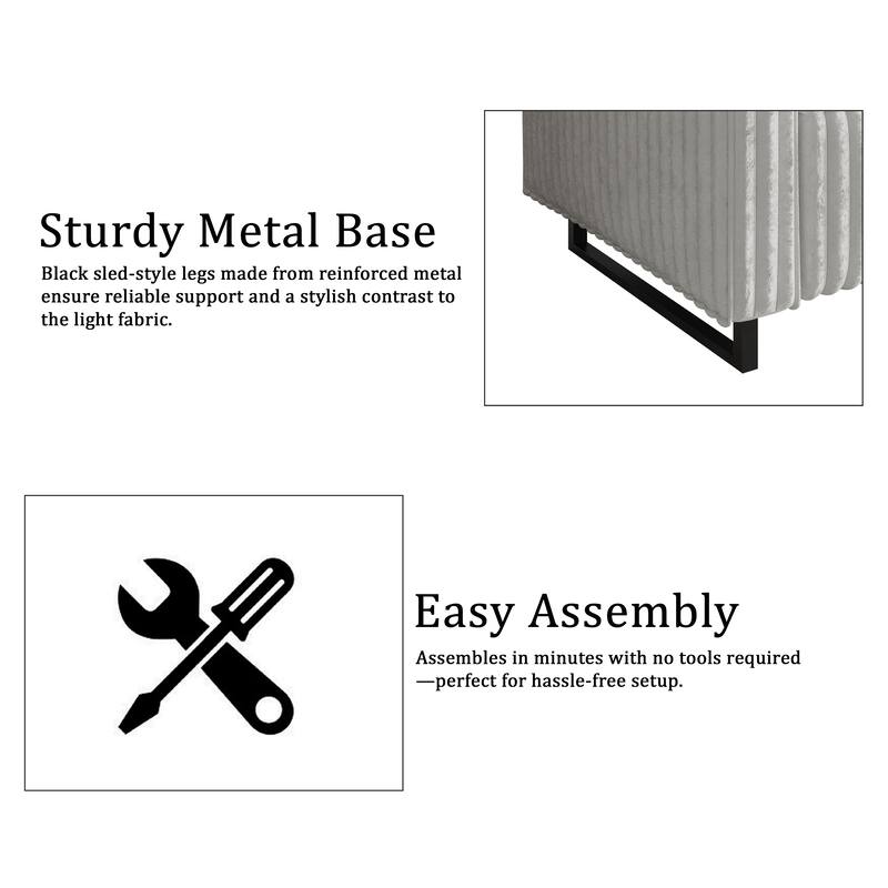 CraftPorch Mid Century Modern 2- Pieces Upholstered Living Room Set