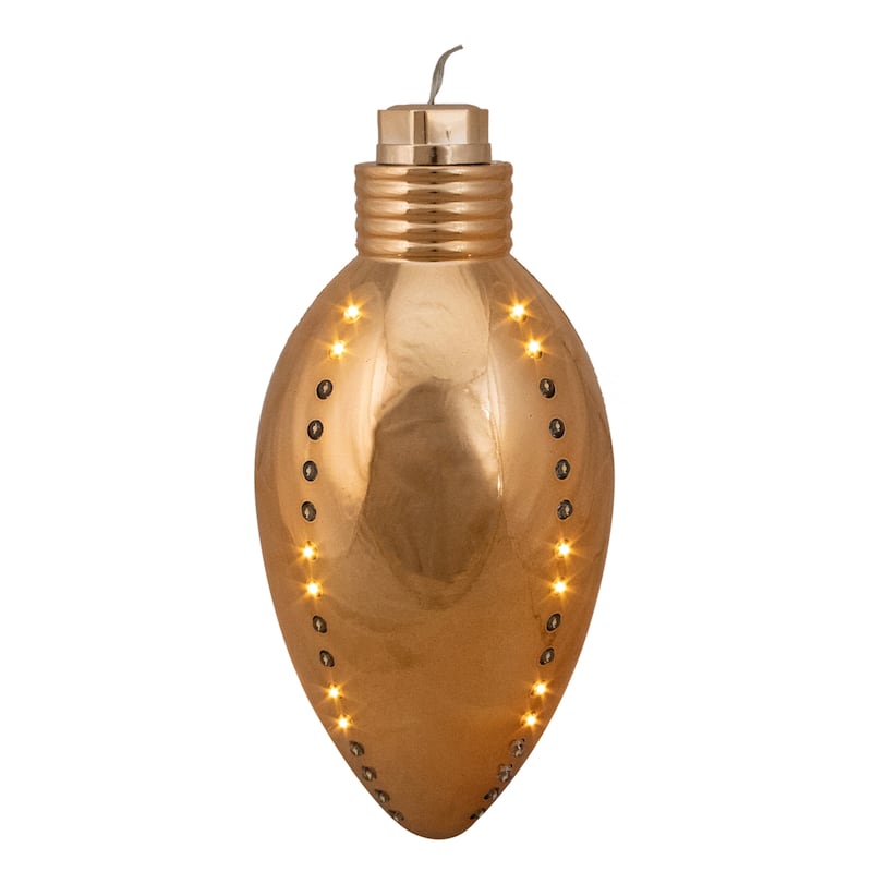 LED Lighted Multi-Function Commercial Christmas Ornament - Gold - 10" - Clear Lights