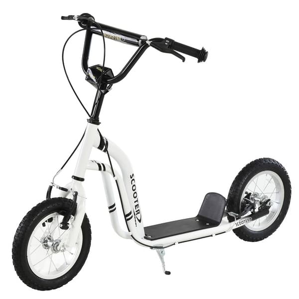 slide 2 of 12, Adjustable Kids Scooter with Dual Braking System, Inflatable Tires, and Durable Steel Frame - Perfect for Growing Children White