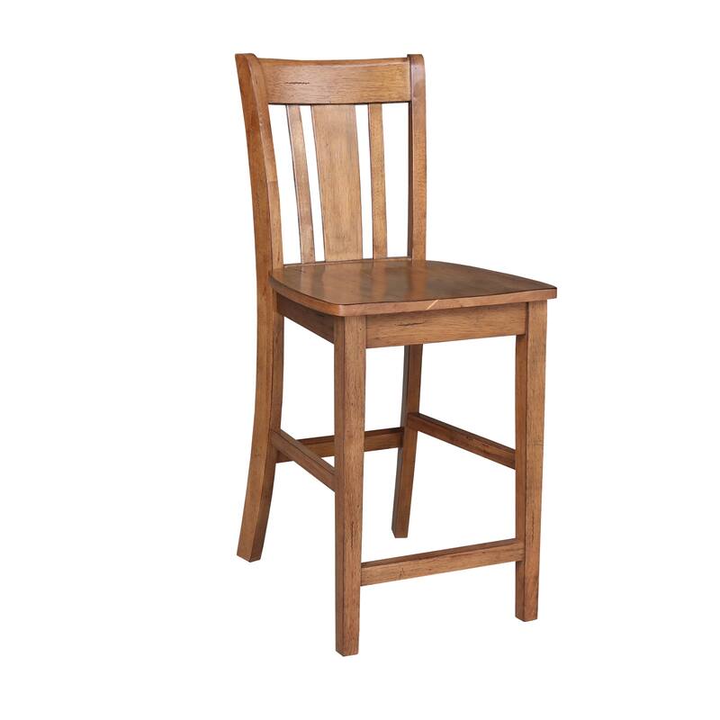 30" Round Pedestal Gathering Height Table with 2 San Remo Counter Height Stools - 3 Piece Set