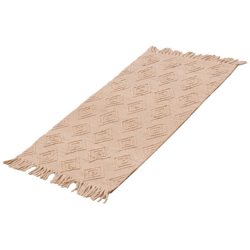 ECARPETGALLERY Braid weave Sienna Ivory Wool Rug - 2'8 x 5'0