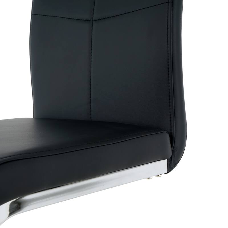 Modern Dining Chairs with Faux Leather Padded Seat