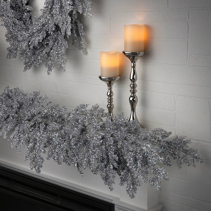 48" Lazer Glitter Pine Garland - Silvee - 48