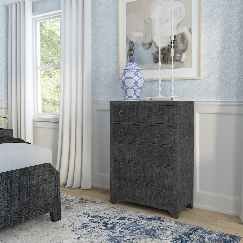 Bar Harbor 5 Drawer Raffia Dresser