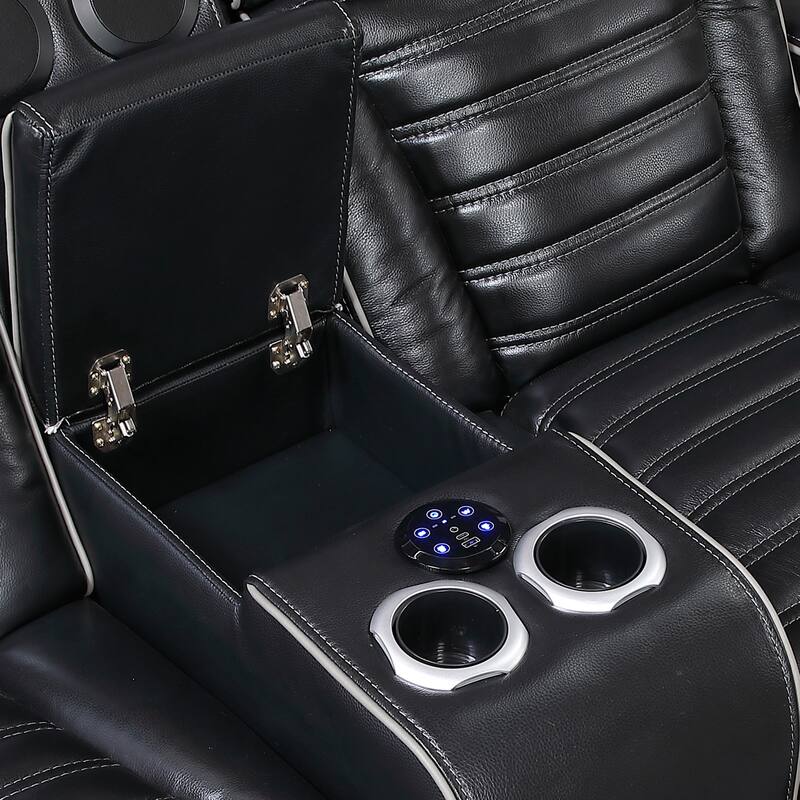 Arbor 73" Leather Power Double Reclining Loveseat with Center Console