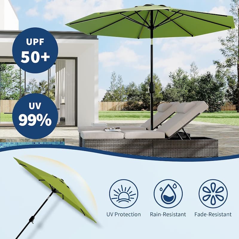 9 FT Outdoor Table Patio Umbrella, Waterproof UV Protection for Garden, Backyard, Poolside
