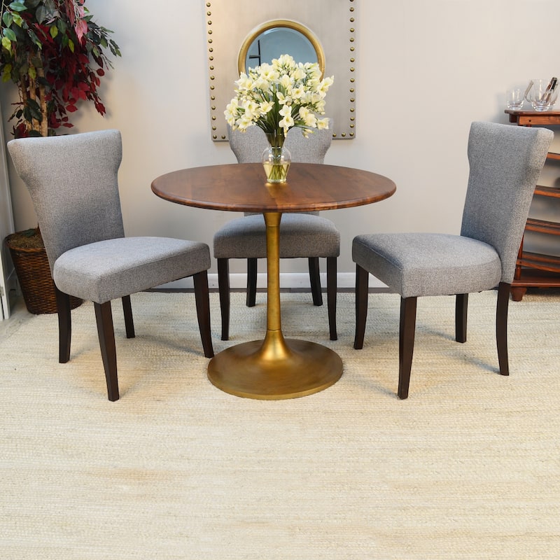 Carolina Living Alden Wood Top 36" Round Dining Table - Elm, Antique Gold