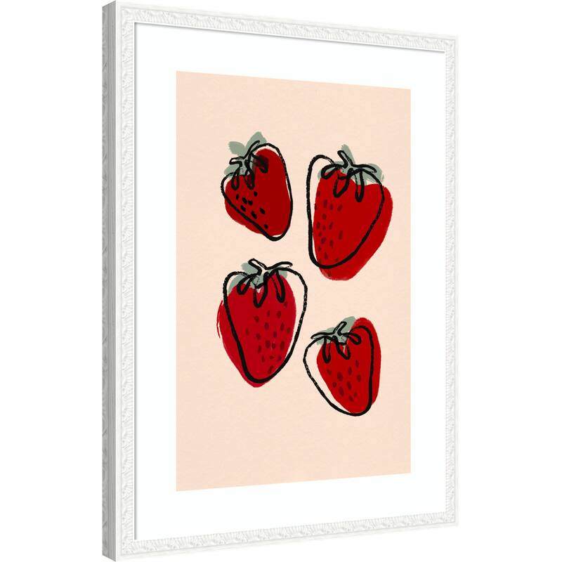 Berry Delight Sketch by Treechild Wood Framed Wall Art Print