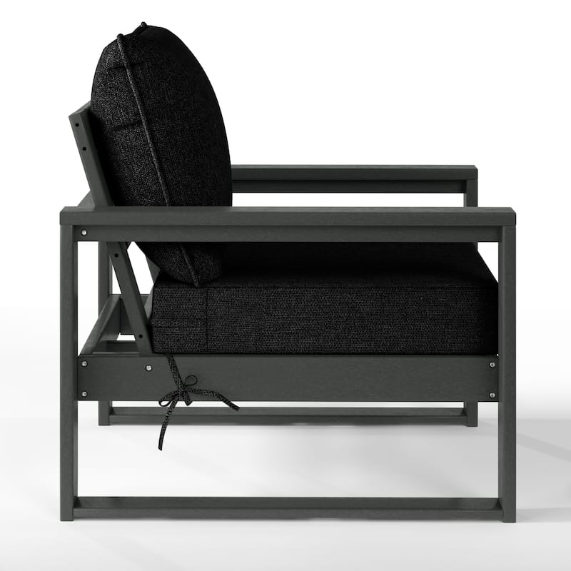 Polytrends Endless Patio Sectional 3-Piece Deep Seating Set with Gray Frame