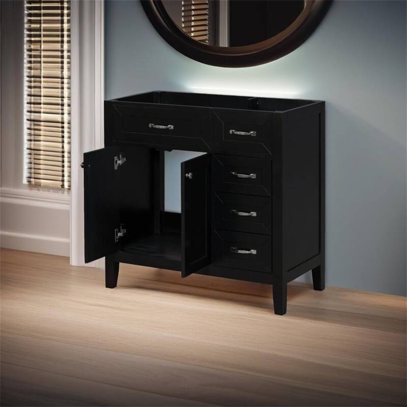 36" Bathroom Vanity without Sink - Black
