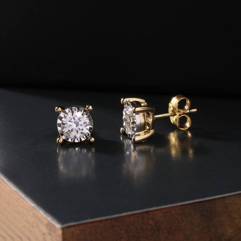 1/20ct - 3/4ct TDW Diamond Stud Earrings in Silver for Women