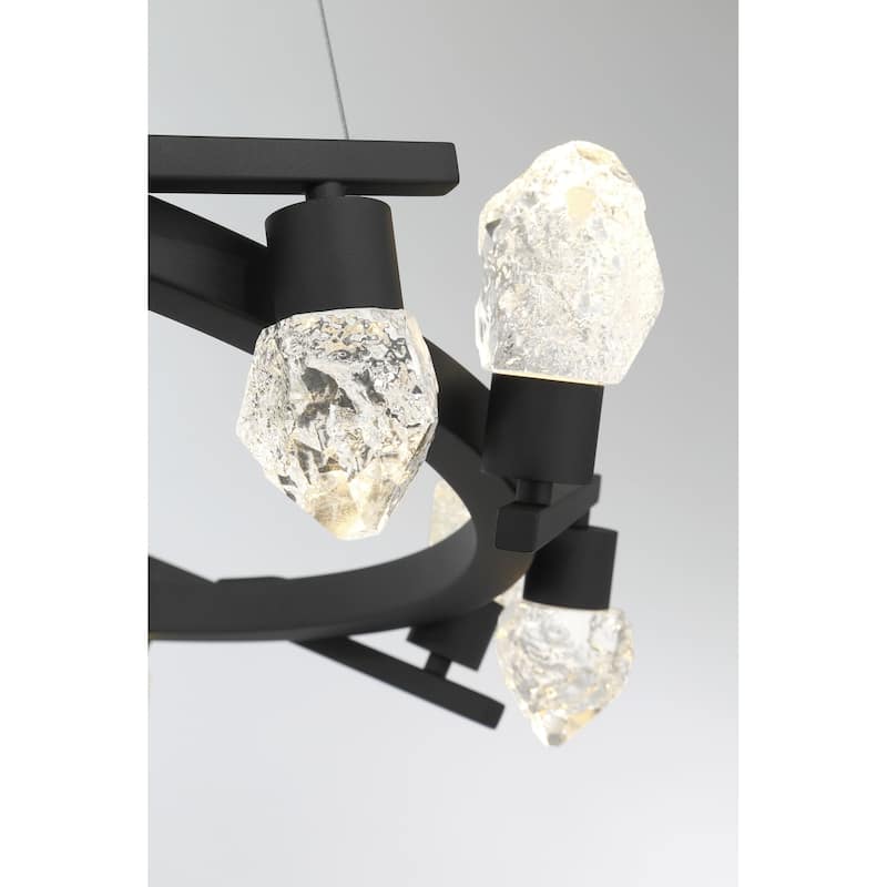 Kovacs P1537-L Kosmyc 12 Light 33" Wide LED Ring Chandelier with Rock