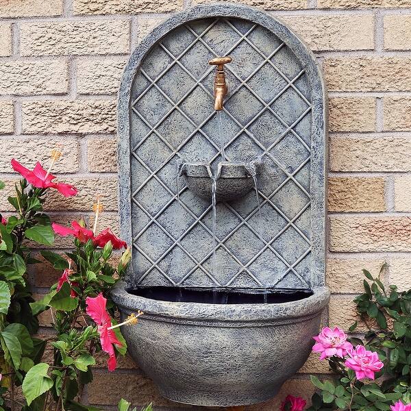 Shop Sunnydaze Messina Solar Wall Water Fountain French