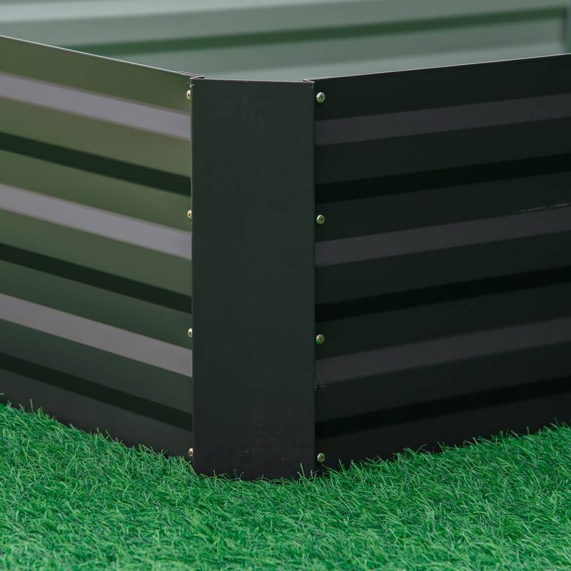 Outsunny Galvanized Raised Garden Bed, Metal Planter Box