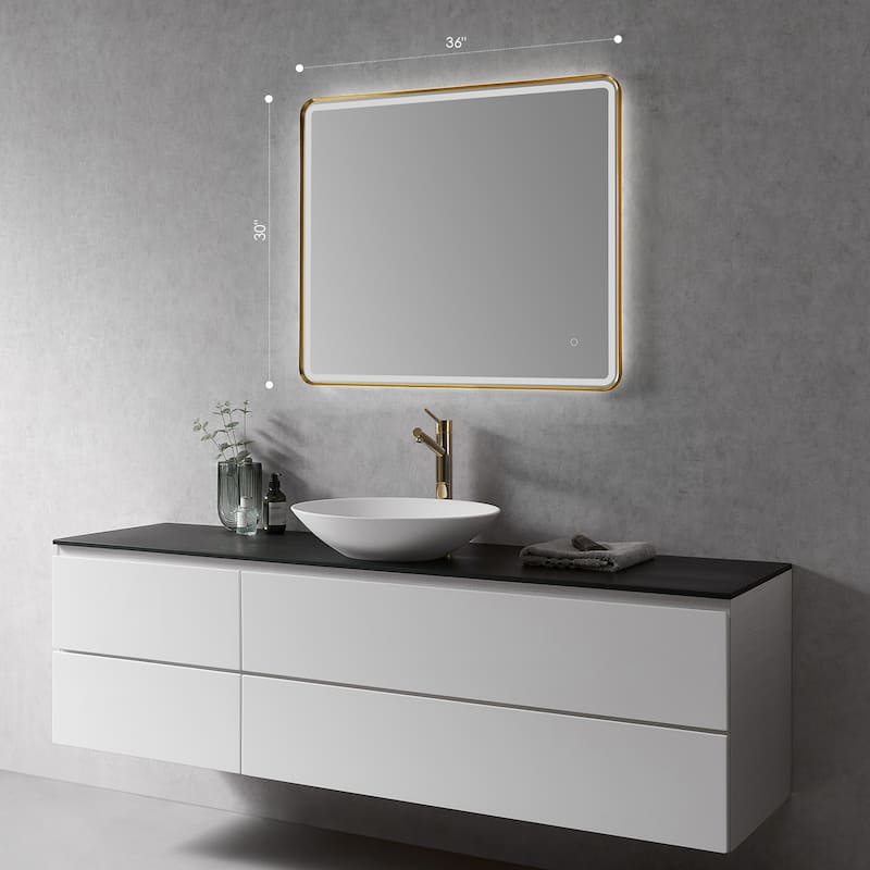 Altair Viaggi Rectangle Framed LED Lighted Wall Mirror