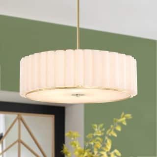 GetLedel 24" 5-Light Modern Pleated Drum Chandelier