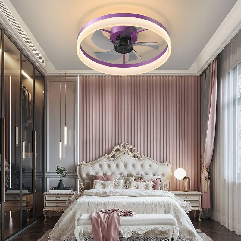 20'' Remote Control Ceiling Fan with Dimmable LED