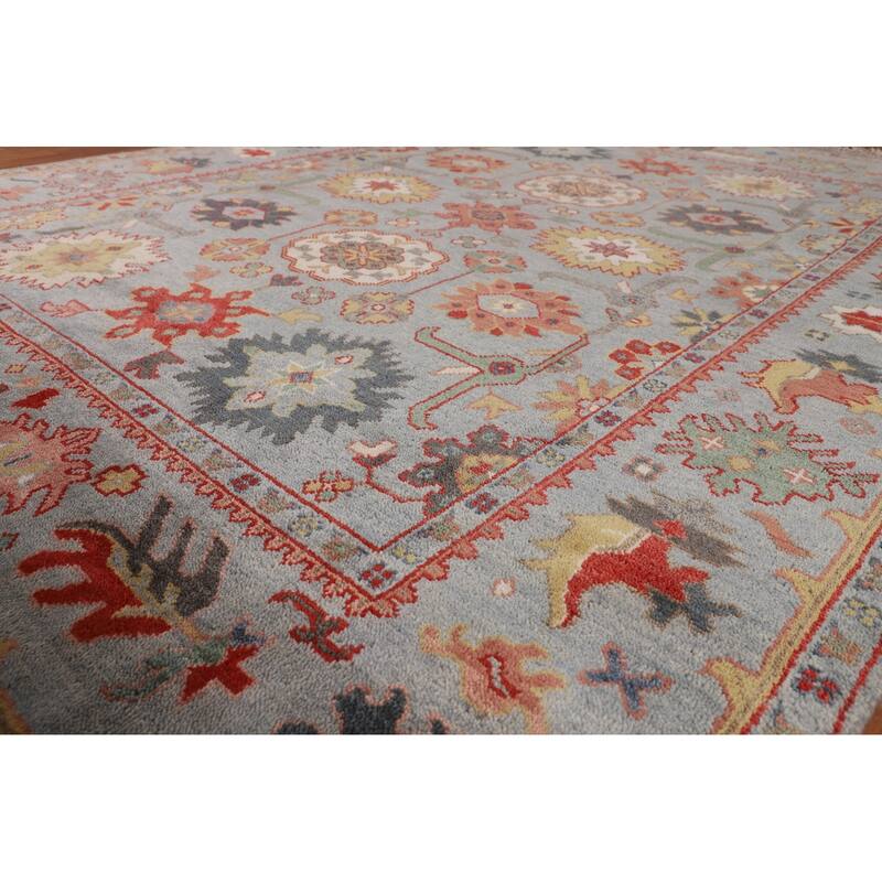 Floral Oushak Oriental Area Rug Handmade Wool Carpet - 8'2"x 9'9"