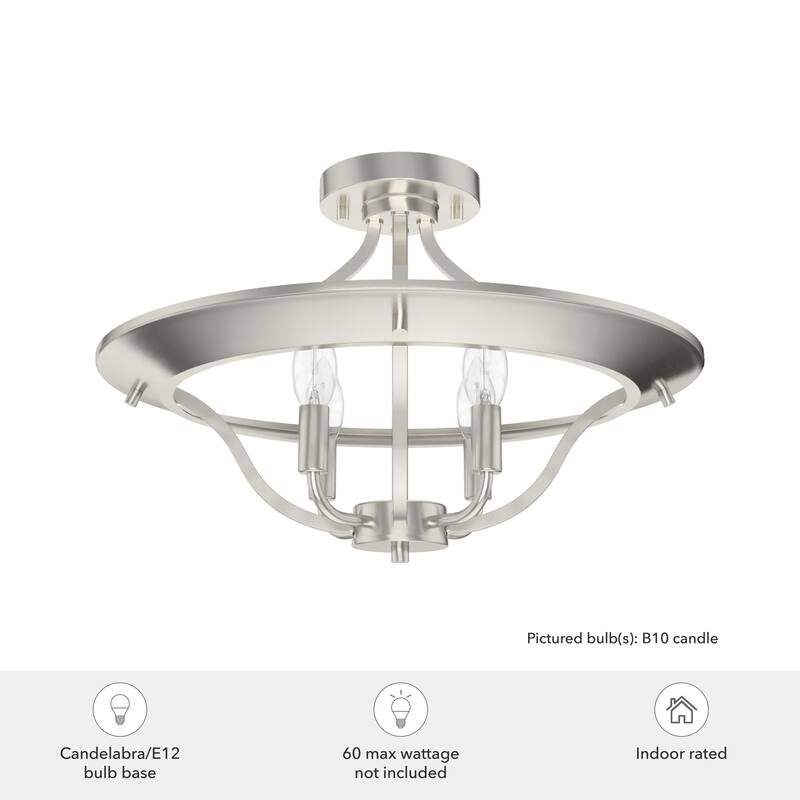 Hunter Perch Point Noble 4-Light Flush Mount Ceiling Light - Rustic, Transitional, Mountain, Modern