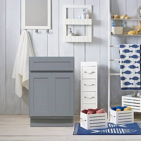 Vanity Art 24-inch Solid Wood Single Sink Bathroom Vanity Cabinet