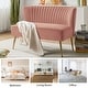 preview thumbnail 18 of 114, HULALA HOME Monica Modern Velvet Curved Tufted Back Loveseat with Metal Tapered Legs