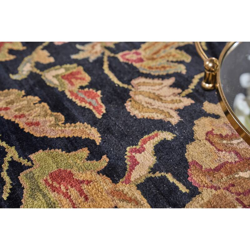 EXQUISITE RUGS ONE-OF-A-KIND Antique Weave Moghul Hand Knotted Black Rug - 15'1"x20'