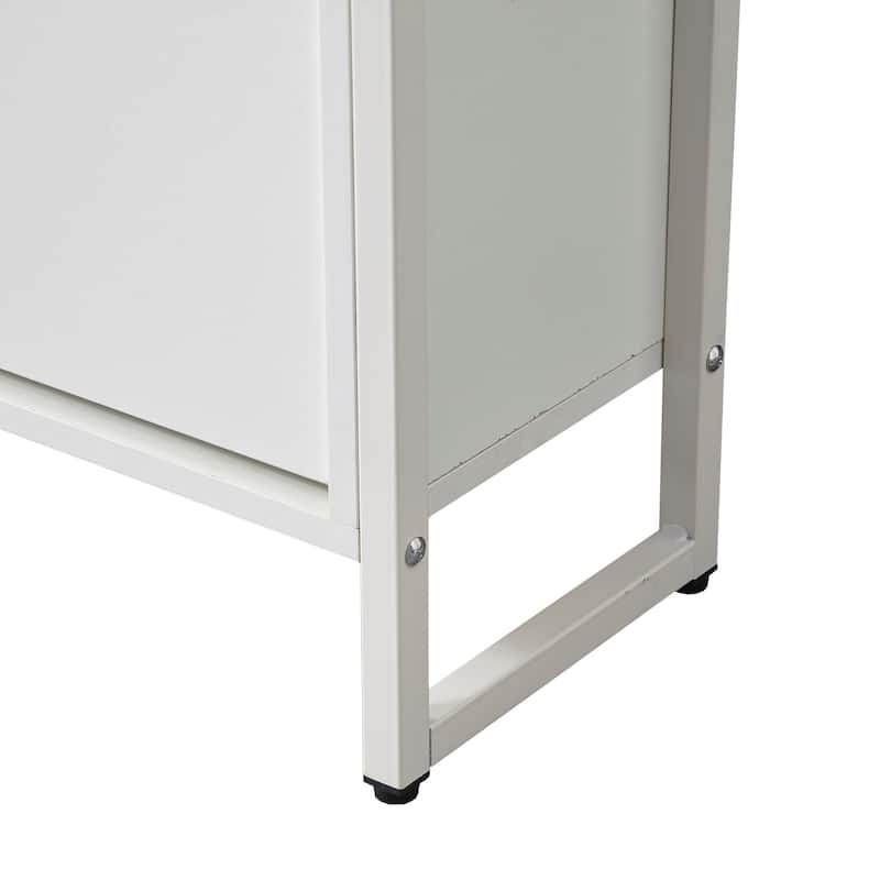 Wood Shoe Storage Cabinet for Entryway, 2 Flip Drawers Shoe Rack, Freestanding Hidden Shoe Organizer Holds up to 10 Pairs