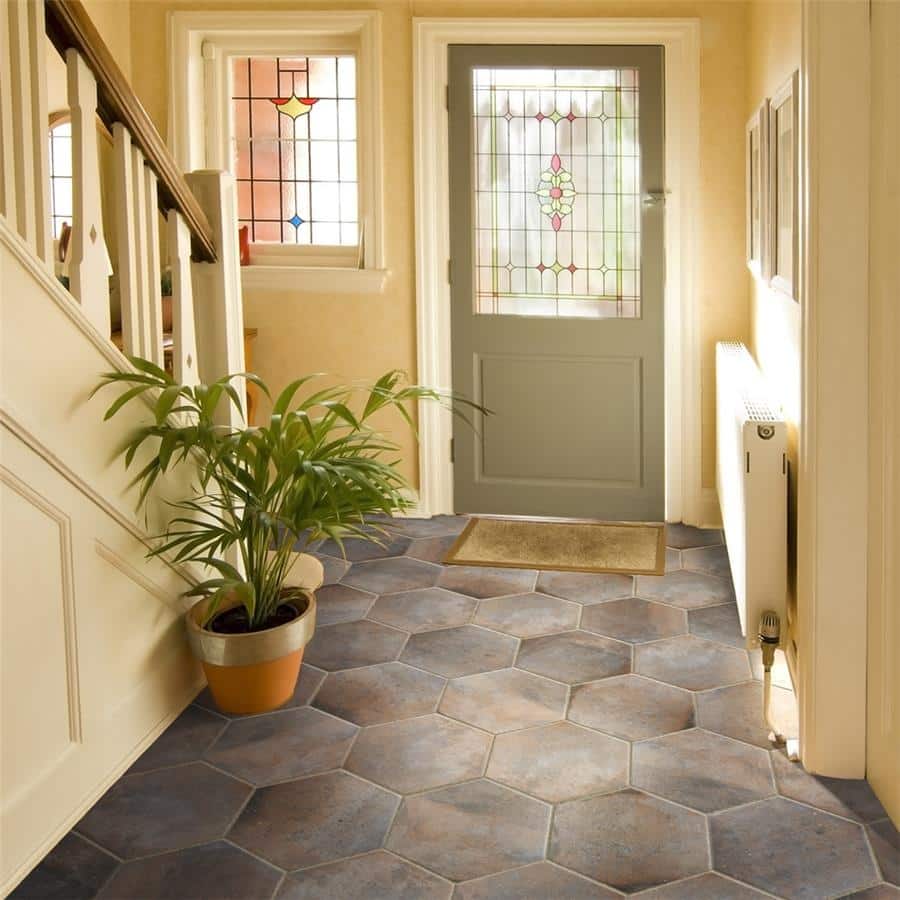 Merola Tile Boston Ferro Hex Ombra 14-1/8" x 16-1/4" Porcelain Floor and Wall Tile