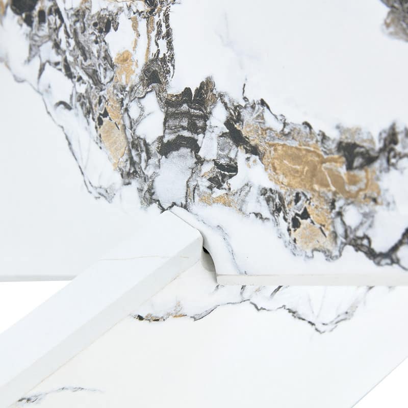 Round glass coffee table, 33.4 "modern design unique coffee table.