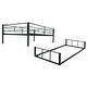 preview thumbnail 10 of 12, Twin Over Twin Metal Bunk Bed with Guardrails and Wooden Slats