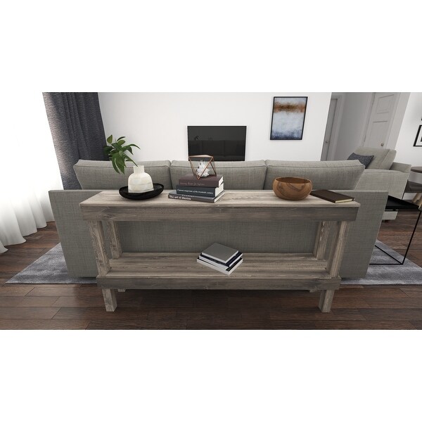 Rustic luxe small wooden sofa table by del hutson designs discount