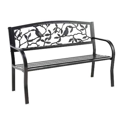 50 in. Cardinals Metal Outdoor Garden Bench