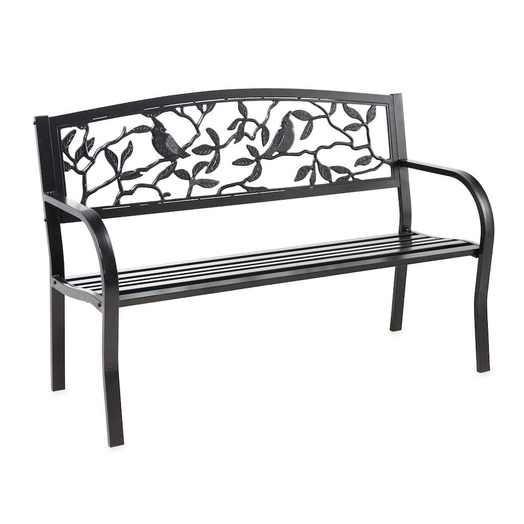 50 in. Cardinals Metal Outdoor Garden Bench