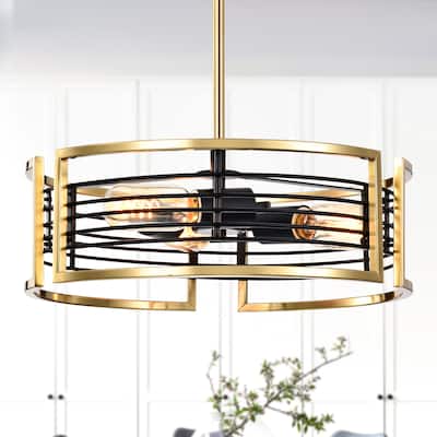 Milly 15 Inch Oil Rubbed Brass Cage Pendant 3-Light