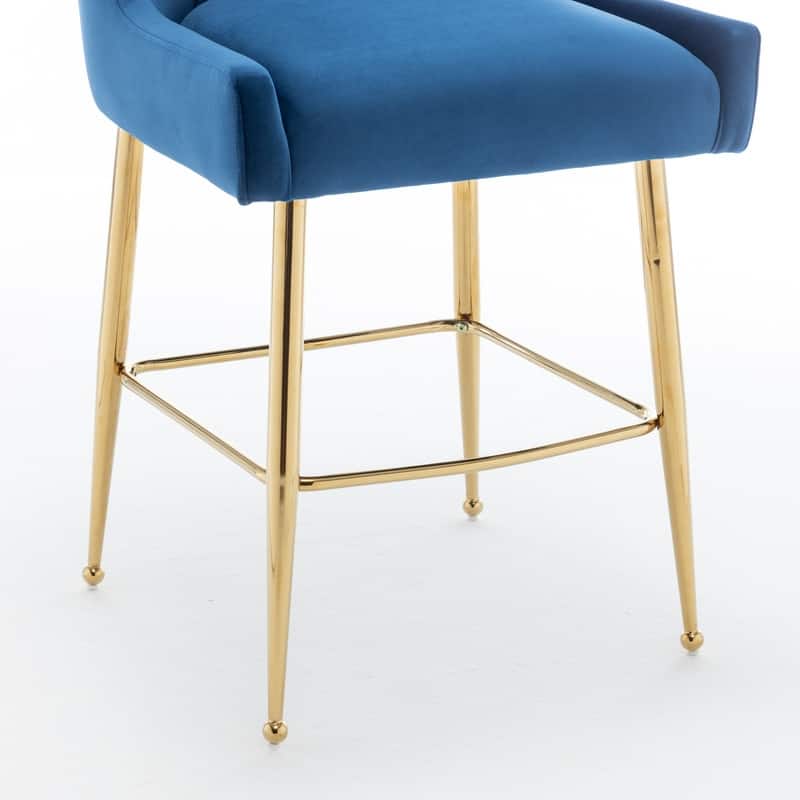 SEYNAR Modern Velvet 39'' H Metal Leg Counter or Bar Stools Set of 4