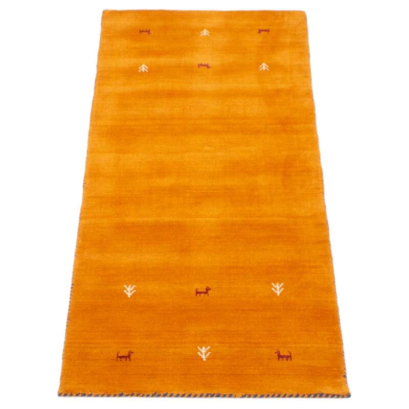 Kashkuli Gabbeh Burnt Orange Rug 2'0" x 5'9" - 2'0 x 5'9