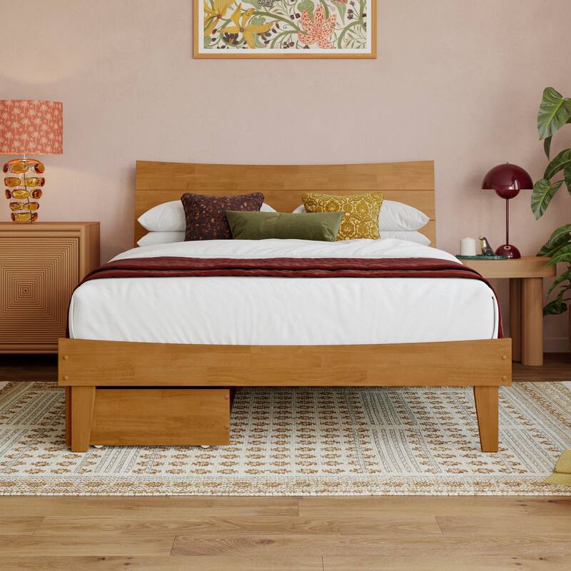 Phoenix Wood Platform Bed with Storage Drawers
