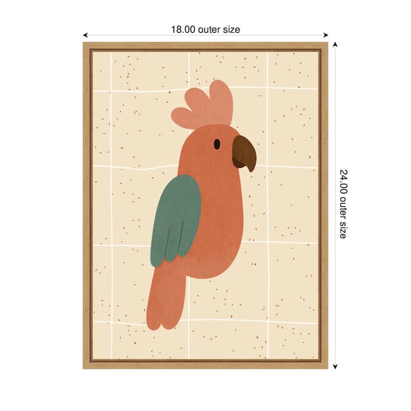 Kate and Laurel Parrot by Laura Moss Framed Canvas Wall Art Print