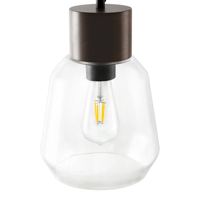 Light Society Faye Pendant Light - Black Wood/Clear