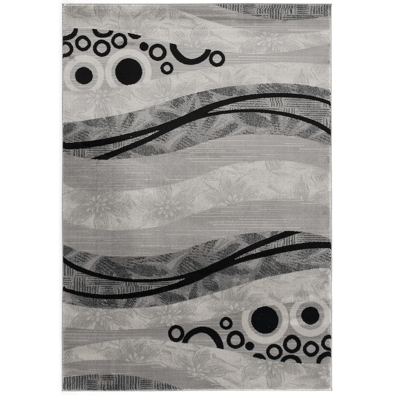 HomeRoots Floral Contemporary Rectangle Area Rug - 36 in. x 27 in. x 0.3 in.