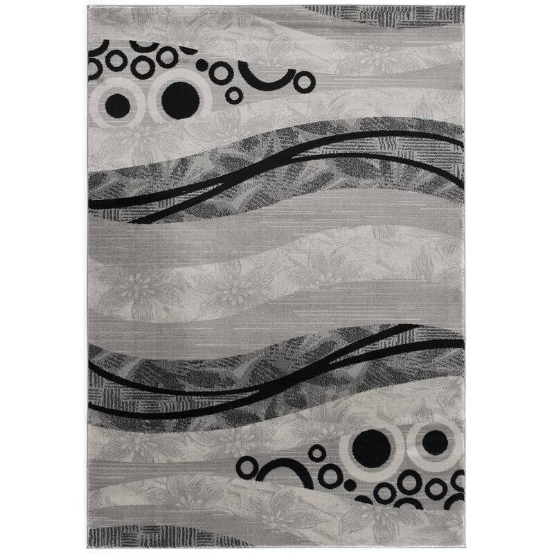 HomeRoots Floral Contemporary Square Area Rug - 27.00 in. x 24.00 in. x 0.30 in.