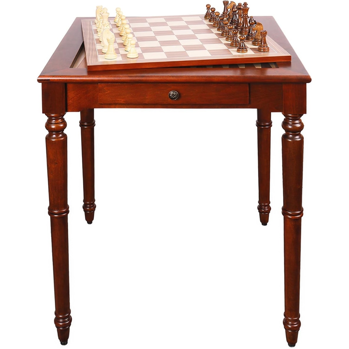 GSE™ Premium Solid Wood Large 4-in-1 Chess Checkers Backgammon Boaed Game Table with Coffee Tabletop