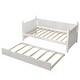 preview thumbnail 6 of 6, Wooded Frame Daybed Twin Size Guest Bed Wood Slat Support Bed Frame for Bedroom Platform Daybed with Trundle, Pull-out Wheels