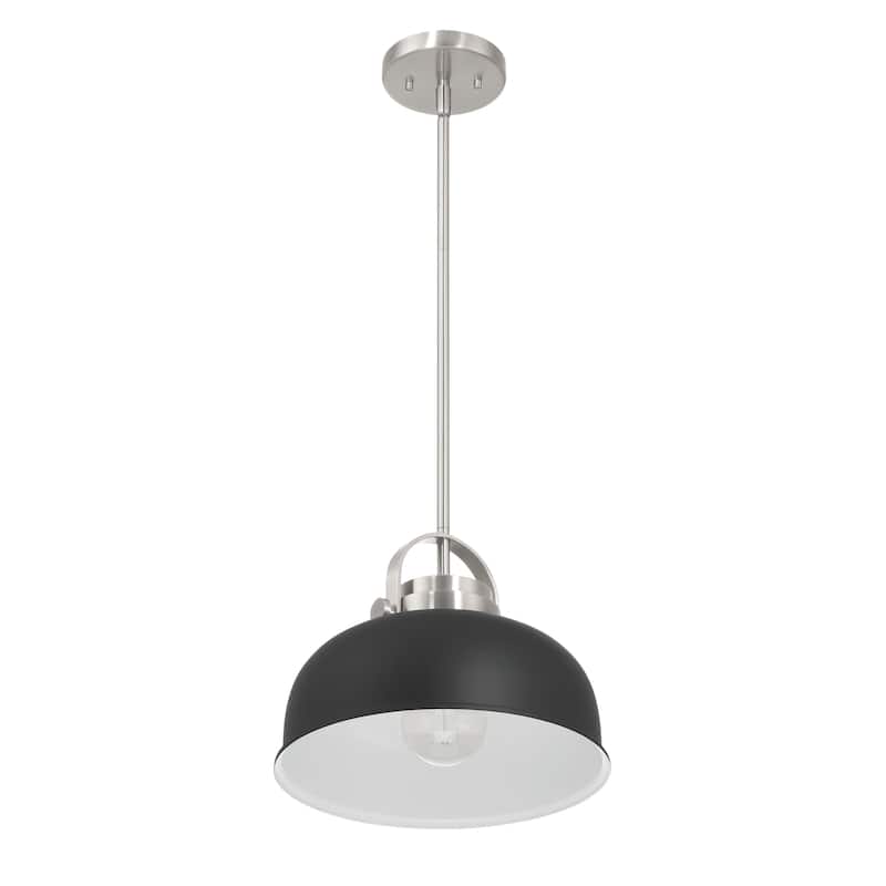 Arte Metal 2-Tone Ceiling Light - 12.0"L x 12.0"W x 9.5"H - Black
