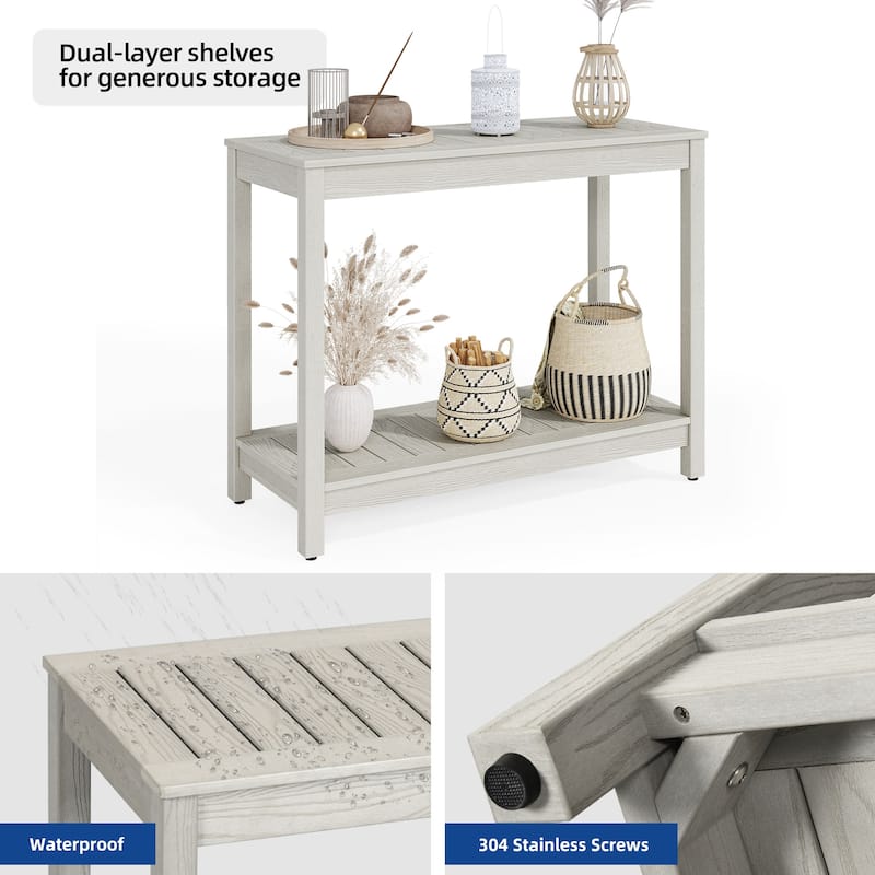 Moasis Outdoor 2-Tier Console Table 38"/48"