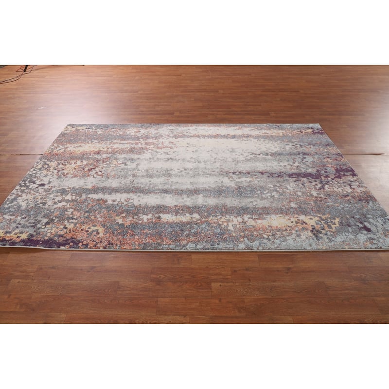 Grey Abstract Turkish Area Rug Machine Made Carpet - 5'0" x 8'0"