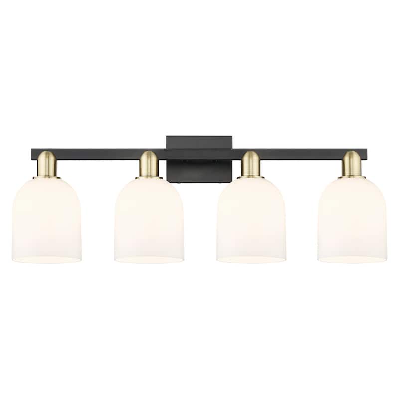 Innovations Lighting 716-4W-12-33 Bella Vanity Bella 4 Light 33" Wide - Black Antique Brass / White