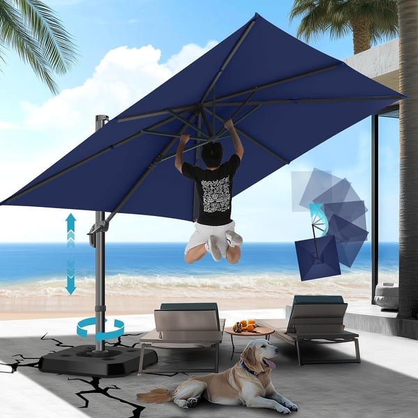 large.patio umbrella Double-Sided Market Model_Bronco MASTERCANOPY Valance Patio Umbrella Color:Pastel large shade