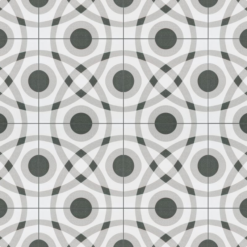 Merola Tile Twenties Circle 7-3/4" x 7-3/4" Ceramic Floor and Wall Tile